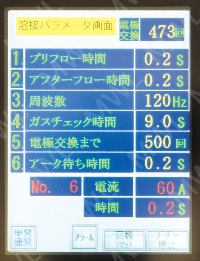 パラメータ画面